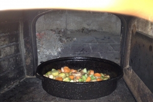 back in the oven to roast the veges